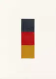 Schwarz, rot, Gold I by Gerhard Richter, 1998, Oil on 3 papers, sold Jun 2016
