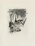 Neo Rauch, Einschnitt, 2010, Etching on cardboard