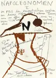 Jonathan Meese, Napoleonomen I - III, 2006, 3 works: Each wax crayon and pencil on cardboard. Each