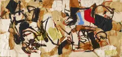Untitled (Progetto per il grande rosso) by Afro Basaldella, 1963, Mixed media, collaged, on canvas, offered Jun 2016