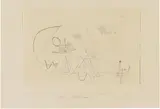 Scheinbar fest verankert. 1927, 148 (E 8) by Paul Klee, 1927, Black reed pen drawing on ivory-coloured Ingres laid paper (30.1/, offered Jun 2016