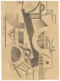 Fernand Léger, Composition mécanique, 1923, Graphite drawing on paper