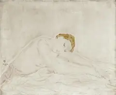 Léonard-Tsuguharu Foujita, Nu assoupi, Youki, 1926, Oil and brush and India ink on very fine canvas
