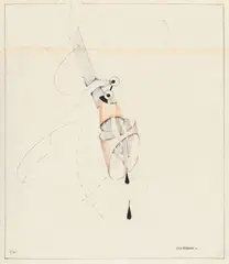 Komposition B 149 by Ella Bergmann-Michel, 1923, Collaged pen drawing (India ink and coloured ink over faint preparatory pencil drawing) on tracing paper and scale paper, sold Jun 2016