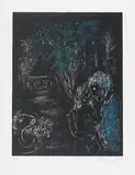 Marc Chagall, L'arbre vert aux Amoureux, 1980, Colour lithograph on wove paper with watermark "ARCHES FRANCE"