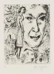 Autoportrait by Marc Chagall, 1968, Etching on wove paper, offered Jun 2016