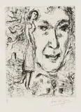Marc Chagall, Autoportrait, 1968, Etching on wove paper