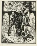 Lyonel Feininger, Spaziergänger, 1918, Woodcut on very fine Japan paper