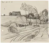 Lyonel Feininger, Untitled (Figuren in Landschaft, Neppermin)