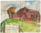 Das rote Haus by Erich Heckel, 1922, Watercolour and pencil on laid paper, sold Jun 2016