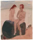 Am Wasser by Erich Heckel, 1924, Watercolour and chalk on laid paper with watermark "DREY KÖNIGE", offered Jun 2016