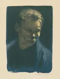 Brustbild einer Arbeiterfrau mit blauem Tuch by Käthe Kollwitz, 1903, Colour lithograph on copperplate printing paper, offered Jun 2016