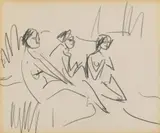 Drei Badende am Strand by Ernst Ludwig Kirchner, Circa 1912/1913, Pencil drawing on paper, sold Jun 2016