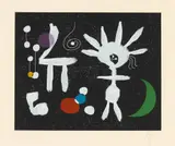 Joan Miró, Rose matinale au clair de la lune, 1958, Colour aquatint etching on wove paper