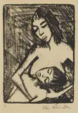 Otto Mueller, Mutter und Kind 2 (kleine Fassung), auch: Maschka und Eugen, klein, 1920, Lithograph on firm, hammered laid paper