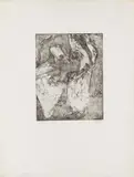 Emil Nolde, Gelehrtenstreit, 1922, Etching on hammered laid paper with watermark "JW ZANDERS 1914"