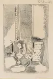 Nature morte au livre by Pablo Picasso, 1953, Lithograph on wove paper with truncated watermark "arc[hes]", sold Jun 2016
