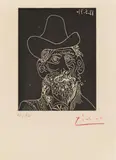 Pablo Picasso, Buste d'homme barbu au chapeau, 1971, Etching on wove paper