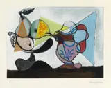Pablo Picasso, Nature morte aux poires et au pichet, Circa 1960, Colour aquatint etching on chamois-coloured laid paper with watermark "Arches"