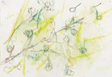 Blütenzweig by Christian Rohlfs, 1932, Coloured chalk drawing on laid paper, sold Jun 2016