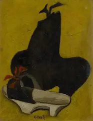 Wilhelm Schmid, Holzschuh, 1920, Oil on thick artist's board