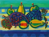 Josef Scharl, Stillleben mit Weintrauben, 1954, Oil on canvas