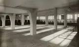 Ernst Scheel, Trabrennbahn Farmsen, Wetthalle, Innenansicht, 1930, Vintage gelatin silver print