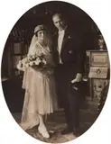 August Sander, Untitled (Bride and Groom), 1927, Vintage gelatin silver print. Approx