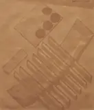 Bauhaus photography, Untitled (Study of a Bauhaus student, class of Josef Albers), c. 1930, Vintage, photogram on matte sepia-toned paper. Unique