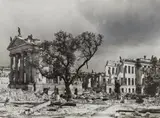 Max Baur, Kriegsruinen am Alten Markt in Potsdam, 1947, Vintage gelatin silver print