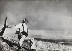 The falling soldier by Robert Capa, 1936, Gelatin silver print, printed early 1950s, sold Jun 2016
