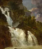Heinrich Rieter, The Reichenbachfall, Oil on paper, mounted on canvas