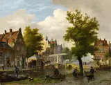 Bartholomeus van Hove, On the Gracht, Oil on canvas (relined)