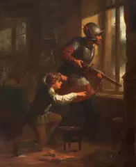 Hermann Brücke, Musketeers, Oil on canvas