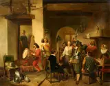 Reinier Craeyvanger, Soldiers in a Tavern during the Thirty Years' War, Oil on canvas (relined)