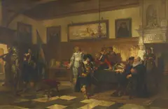 Herman ten Kate, The Hearing, Oil on panel
