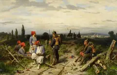 Christian Sell, Captured Zouaves, Oil on canvas