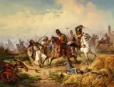 Adolf van der Venne, A Skirmish during the Hungarian War of Independence, Oil on canvas (relined)