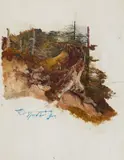 Carl Spitzweg, A Mine Entrance, Oil over pencil sketch on paper