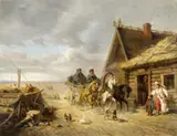 Wilhelm Amandus Beer, Russian Peasant Scene with a Speeding Troika, Oil on canvas