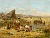 Heinrich Winter, Resting Gypsies, Oil on panel
