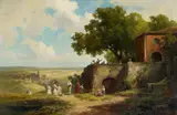 Willy Moralt, The Family Outing (Summer Weather), Oil on panel