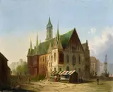 Carl Josef Alois Bourdet, Breslau Town Hall before 1800, Oil on canvas (relined)