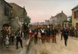 Prussian Soldiers Escorting French Prisoners of War by Antoine Gabriel Gaston Claris, Oil on canvas, offered May 2016