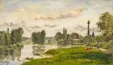 Hippolyte Camille Delpy, Spring Morning on the Pont de l´Arche, Oil on panel