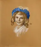 Franz von Stuck, Girl with a Cornflower Wreath