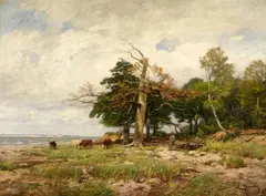Eugen Dücker, An Old Oak on Rügen, Oil on canvas