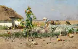 Late Summer on the Lower Rhine by Hugo Mühlig, Oil on panel, offered May 2016