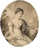 Double-Sided Portrait of a Young Lady and a Young Man by Johann Heinrich Tischbein, Grey ink, offered May 2016