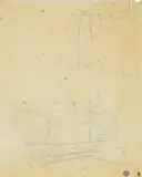 Sketch of Classical Ruins and a Lady in Profile by Gustav Heinrich Naecke, Pencil on transparent paper, offered May 2016
